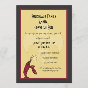 Crawfish Boil With Fleur de Lis Invitations