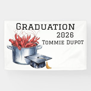 Crawfish & Caps: A Boiled Graduation Celebration Banner