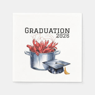 Crawfish & Caps: A Boiled Graduation Celebration Napkins
