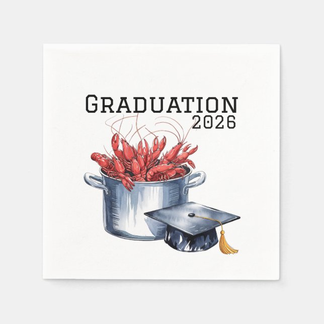 Crawfish & Caps: A Boiled Graduation Celebration  Napkins (Front)