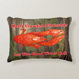 Crawfish Christmas Accent Pillow