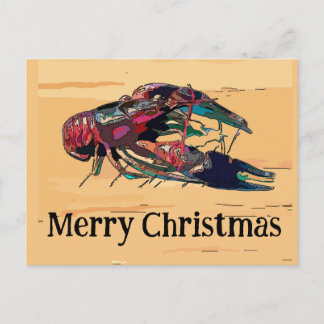 Crawfish Christmas Holiday Postcard