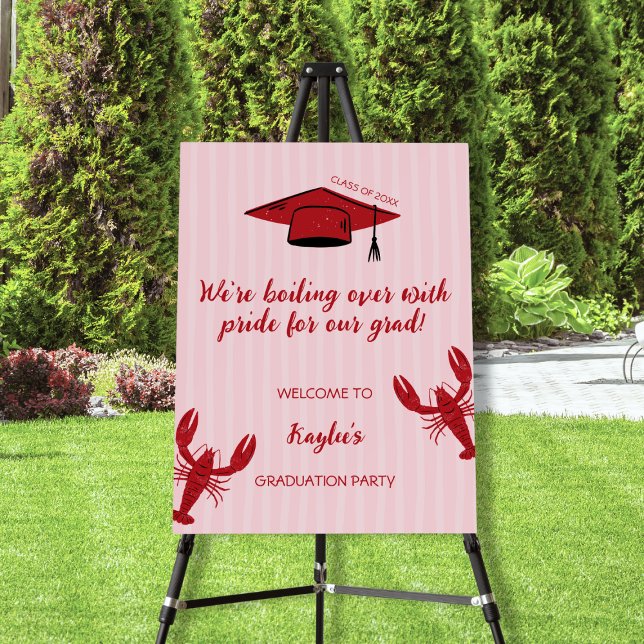 Crawfish Class Of 2026 Graduation Party Welcome Foam Board (Crawfish Class Of 2025 Graduation Party Welcome Foam Board)