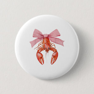 Crawfish Coquette Bow Crawfish Boil Lobster Cajun  Button