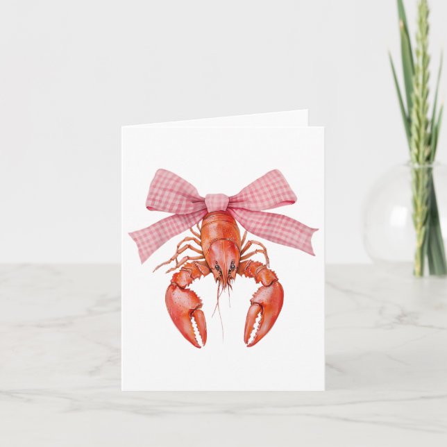 Crawfish Coquette Bow Crawfish Boil Lobster Cajun  Card (Front)
