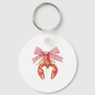 Crawfish Coquette Bow Crawfish Boil Lobster Cajun Keychain