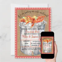 Crawfish Couples Baby Shower Invitation