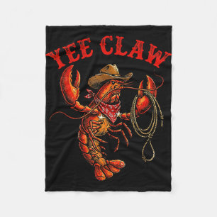 Crawfish cowboy yee claw crayfish lobster men boys fleece blanket