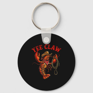 Crawfish cowboy yee claw crayfish lobster men boys keychain