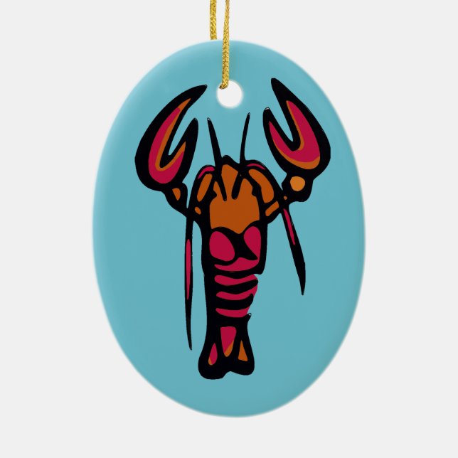 Crawfish, Crayfish, Lobster Ceramic Ornament (Back)