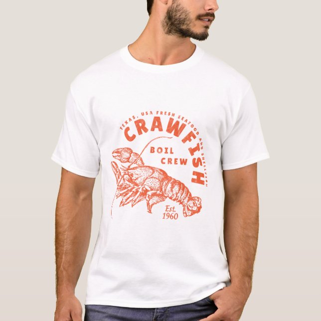Crawfish Crew Funny Retro Texas Southern Seafood G T-Shirt (Front)