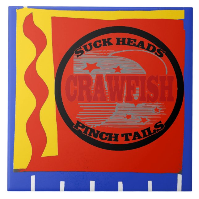 Crawfish,  Dutch Delft Look Ceramic Tile (Front)