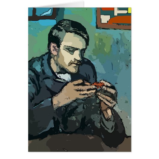 Crawfish Eating Abstract Cards (Front)