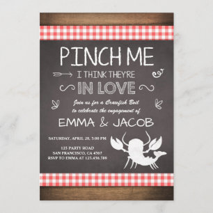 Crawfish engagement party Couples shower Seafood Invitation