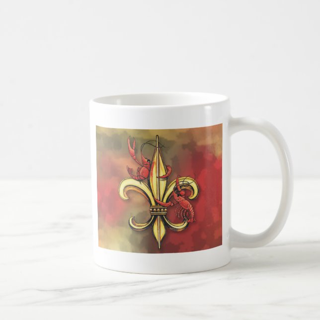 Crawfish Fleur De Lis Coffee Mug (Right)