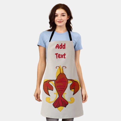 Crawfish Fleur De Lis edit  add text Apron