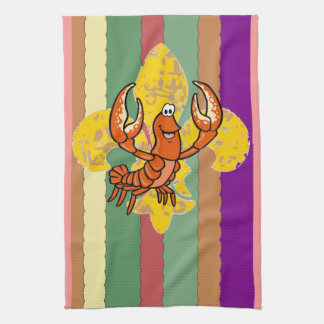 Crawfish Fleur De Lis Kitchen Towel