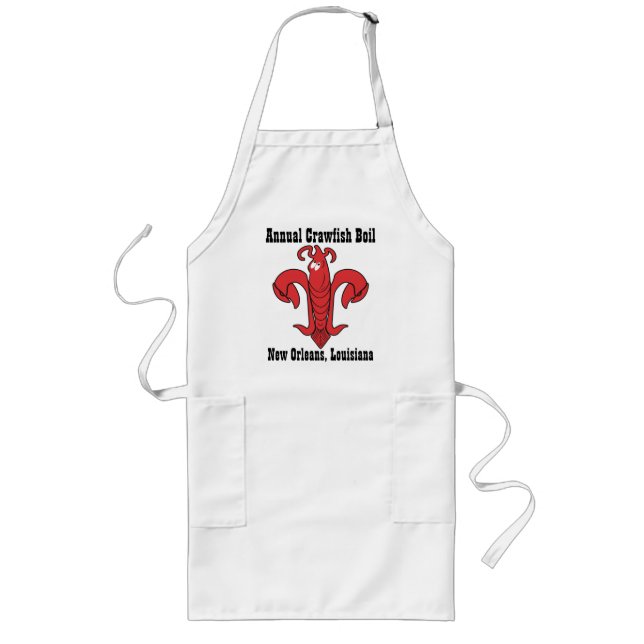 Crawfish fleur-de-lis long apron (Front)