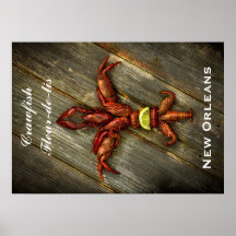 Crawfish Fleur-De-Lis Poster