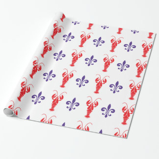 Crawfish & Fleur de Lis Wrapping Paper