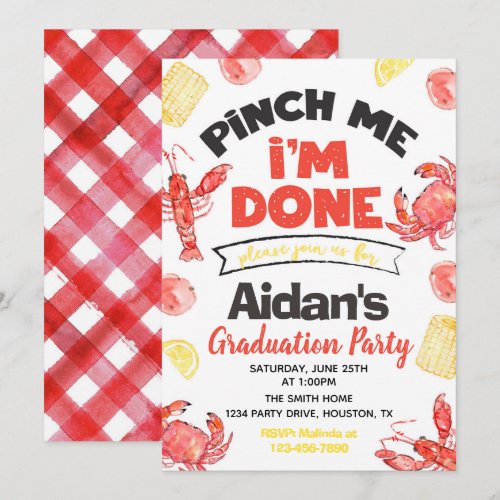 Crawfish Graduation Party Invitation | Graduation