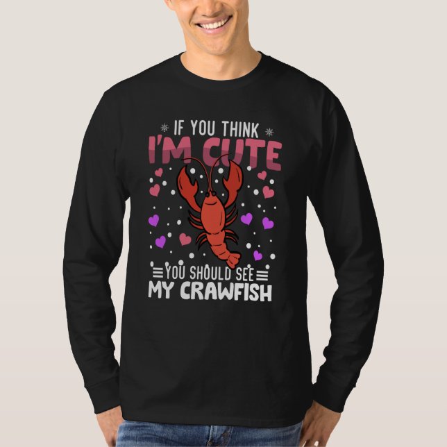 Crawfish Heart Valentine's Day Animal For Womens K T-Shirt (Front)