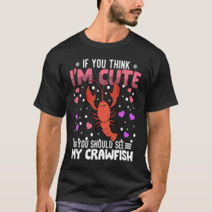 Crawfish Heart Valentine's Day Animal For Womens K T-Shirt