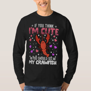 Crawfish Heart Valentine's Day Animal For Womens K T-Shirt