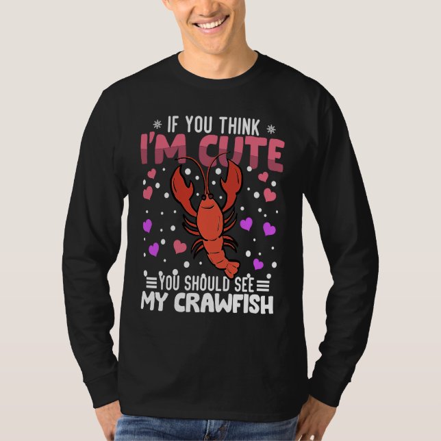 Crawfish Heart Valentine's Day Animal For Womens K T-Shirt (Front)
