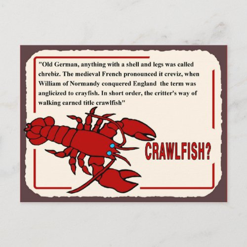 Crawfish History Postcard