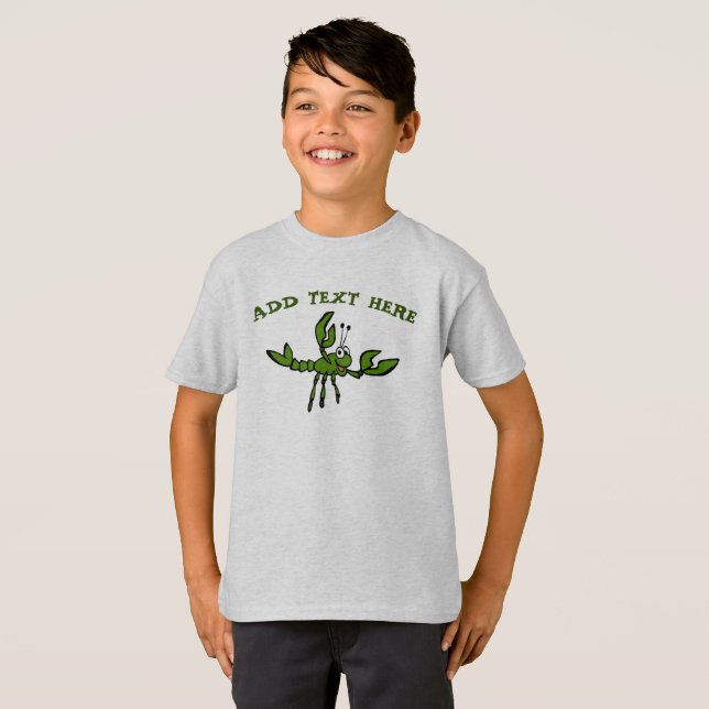 Crawfish in Green, add text T-Shirt (Front Full)