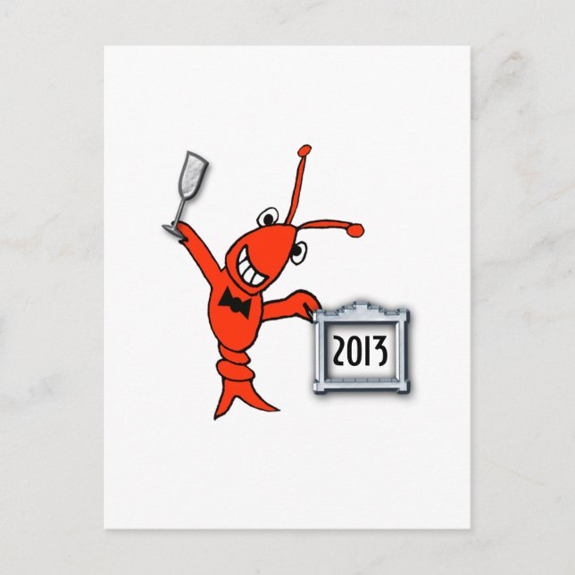 Crawfish / Lobster 2013 New Year Holiday Postcard (Front)
