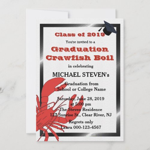 Crawfish/Lobster Boil Graduation Party Invite