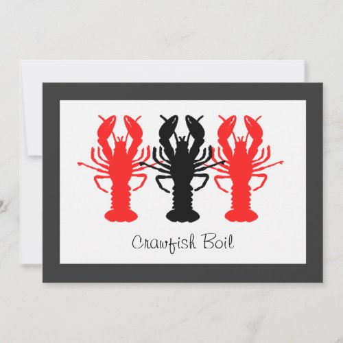 Crawfish  Lobster Boil Party Invitations