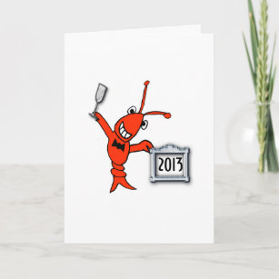 Crawfish / Lobster New Year Cheers Holiday Card
