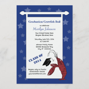 Crawfish / Lobster Stars Graduation Invitation
