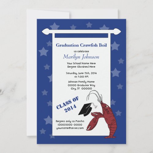 Crawfish / Lobster Stars Graduation Invite