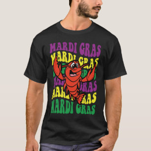 Crawfish Mardi Gras Retro Mudbug Carnival Parade C T-Shirt