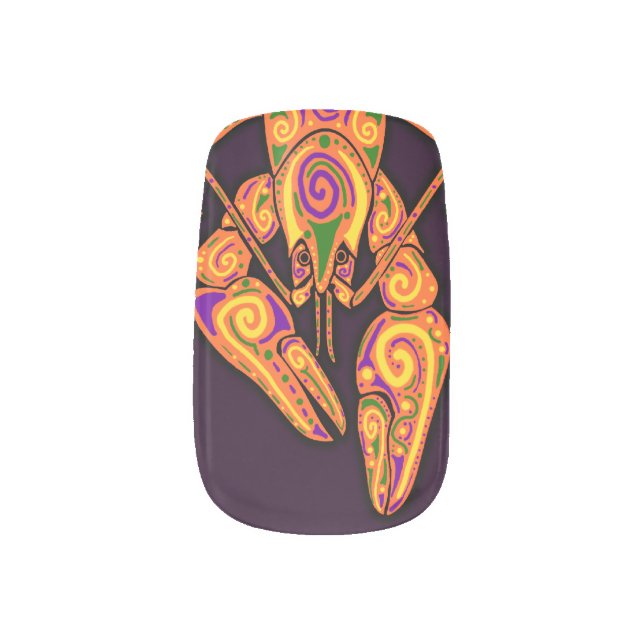 Crawfish Minx Nail Wraps (Left Thumb)