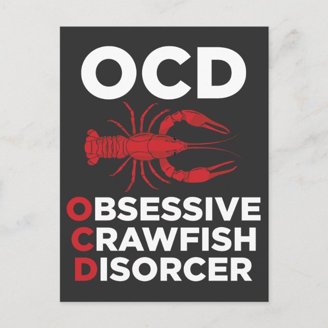 Crawfish OCD Obsessive Crawfish Disorder Sea Food Postcard (Front)