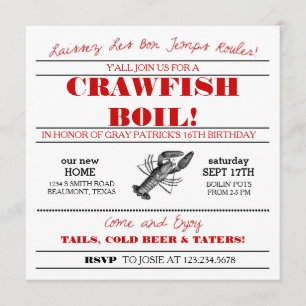 Crawfish or Low Country Boil Invitation