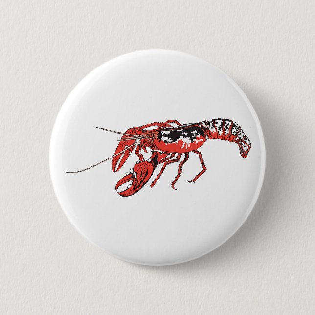 crawfish pinback button (Front)