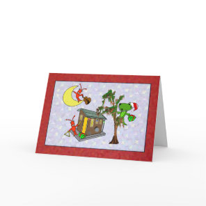 Crawfish Santa Alligator Cajun Bayou Christmas Holiday Card
