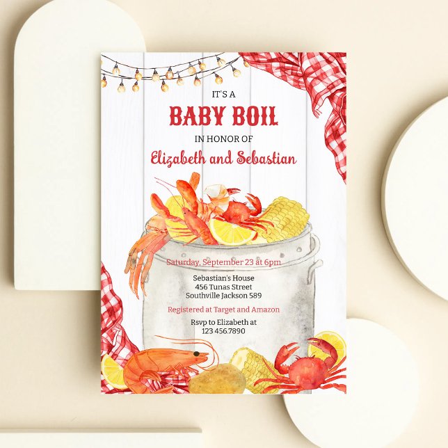 Crawfish Seafood Boil Baby Shower Invitation (Creator Uploaded)