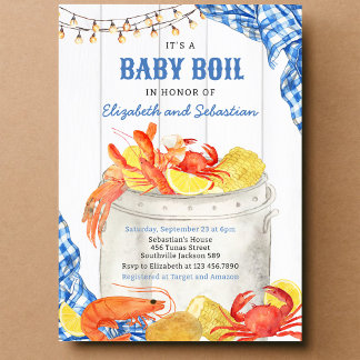 Crawfish Seafood Boil Baby Shower Invitation