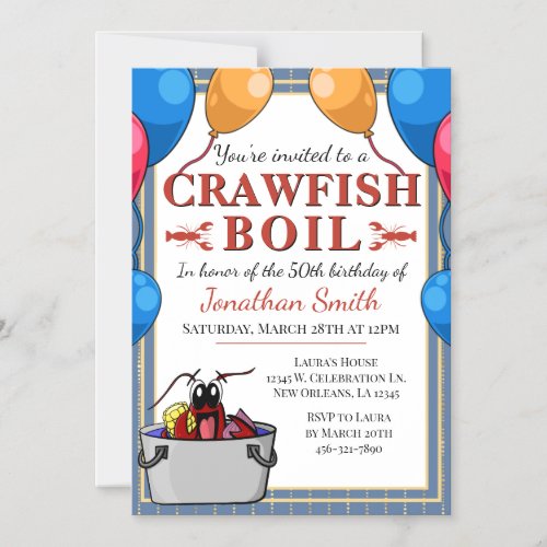 Crawfish Seafood Boil Birthday Special Event Magnetic Invitation