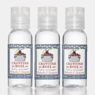 Crawfish Seafood Boil Blue Gold Party Engagement Hand Sanitizer
