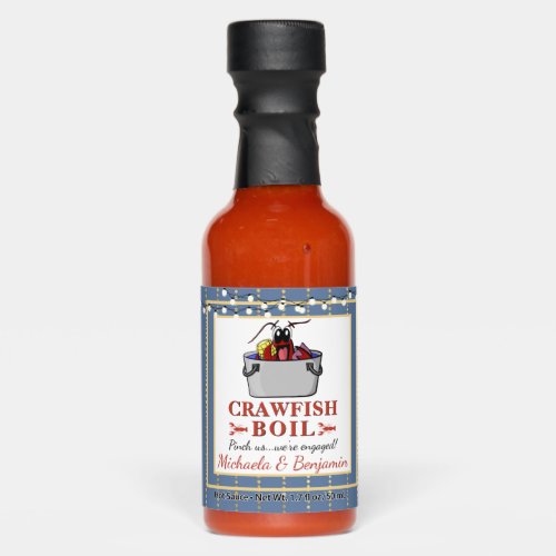Crawfish Seafood Boil Blue Gold Party Engagement Hot Sauces