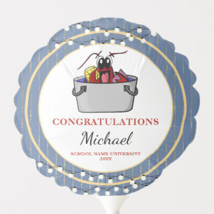 Crawfish Seafood Boil Blue Graduation Party Balloon