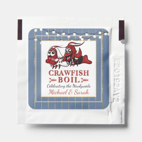Crawfish Seafood Boil Newly Weds Engagement Blue Hand Sanitizer Packet